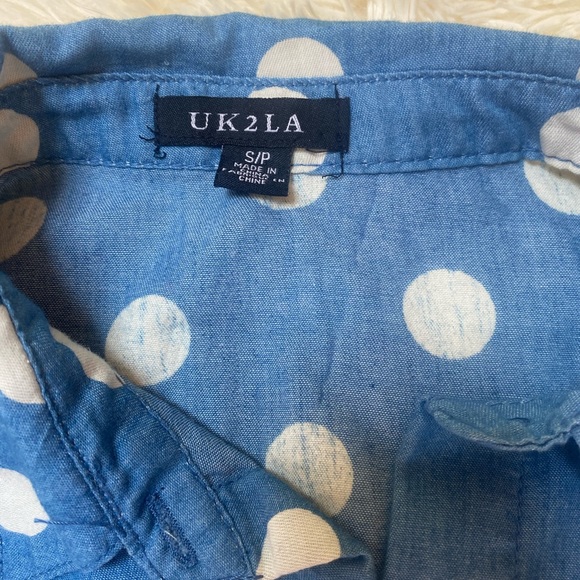 UK2LA Blue Polka Dot Tank Top - Picture 3 of 4